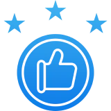 Approval badge with three stars
