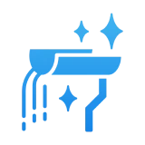 Blue sparkling gutter icon